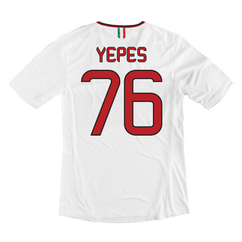 13-14 AC Milan #76 Yepes Away White Soccer Shirt - Click Image to Close